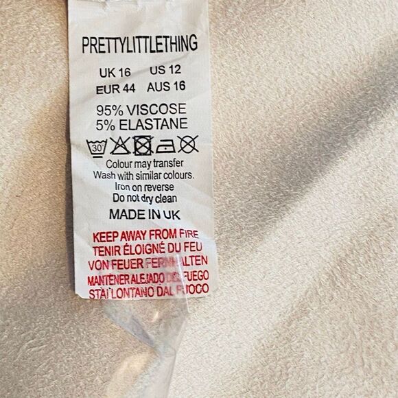 Pretty Little Thing Ribbed Tie Dye Flared Leg Pull-on Pants Blue Black Size 12 - Picture 6 of 6